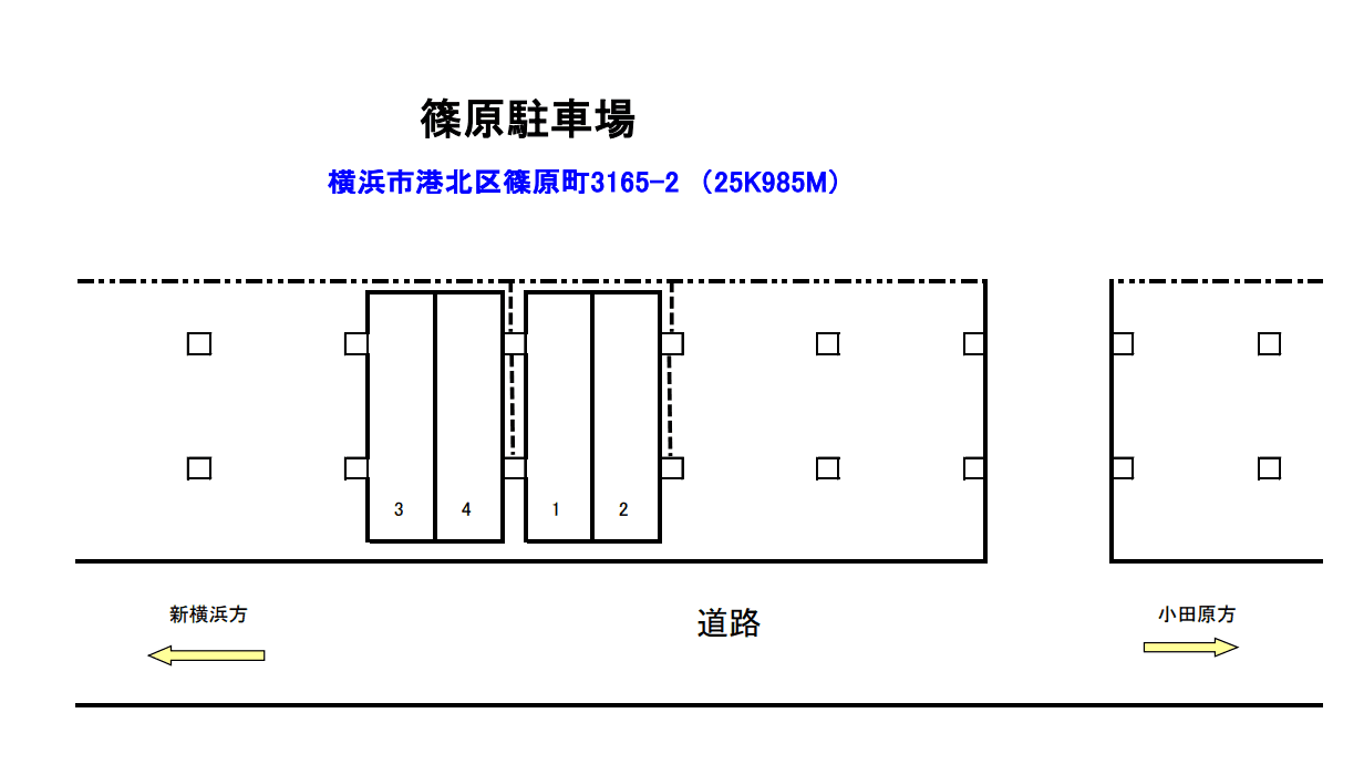 SSK篠原駐車場の駐車配置図
