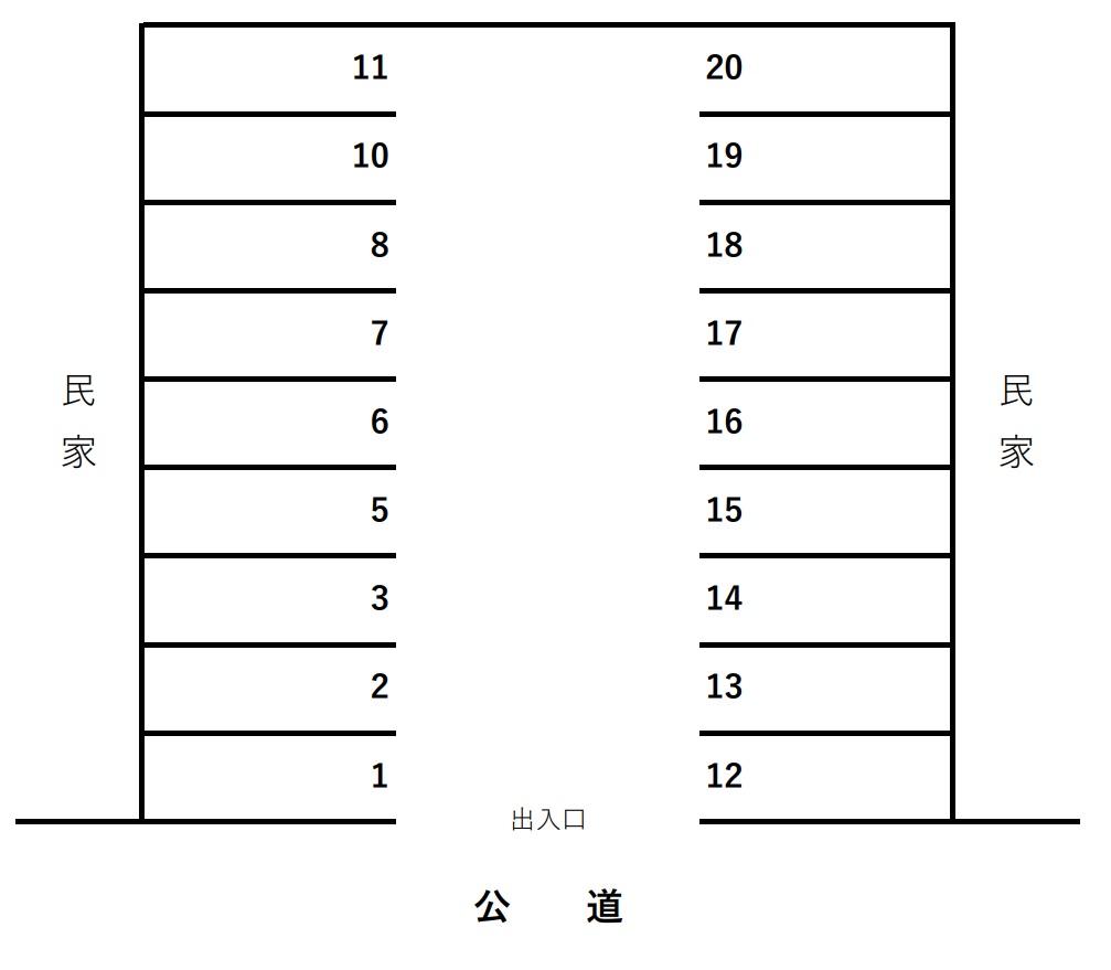 なのはなパーキングの駐車配置図