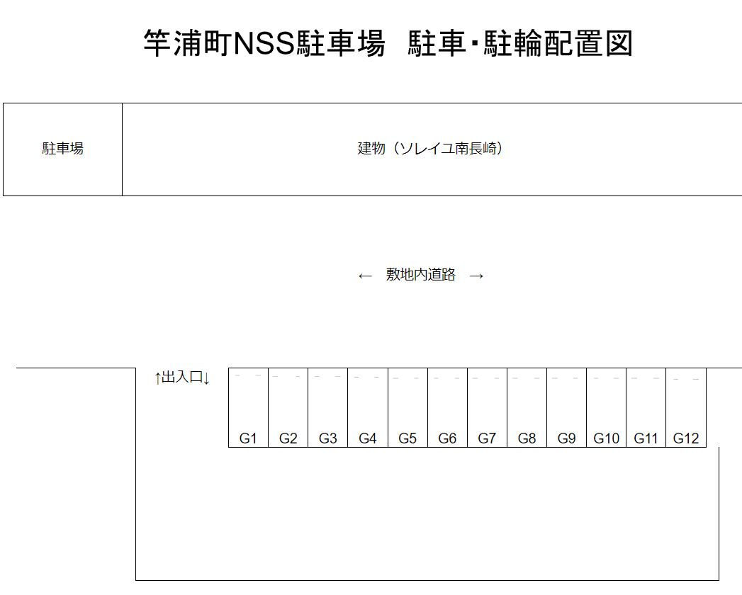 竿浦町ＮＳＳ駐車場の駐車配置図