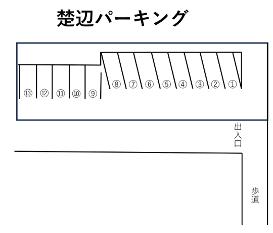 楚辺パーキングの駐車配置図