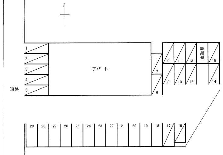 八田駐車場の駐車配置図