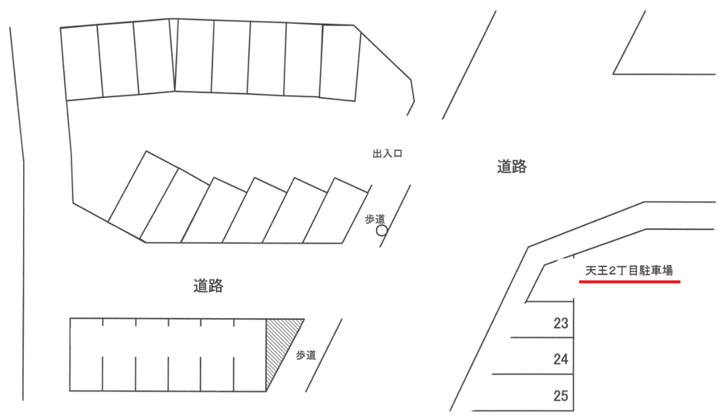 天王二丁目駐車場の駐車配置図
