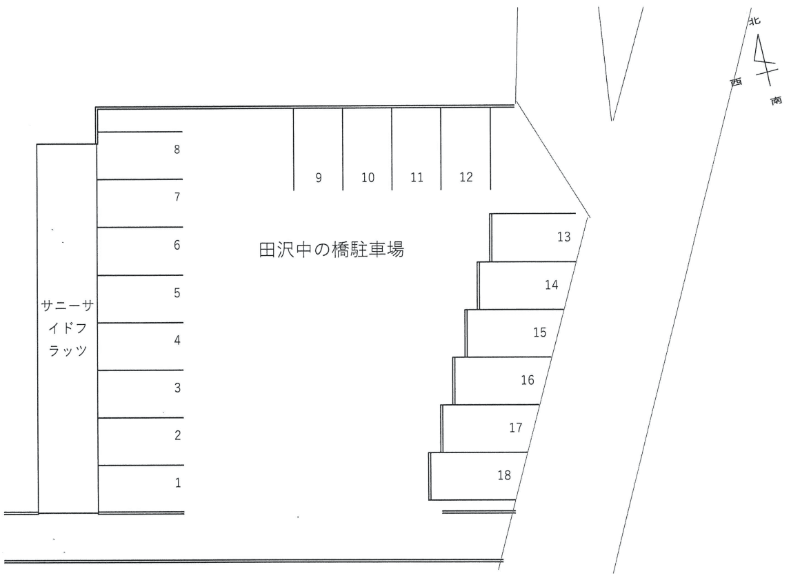 田沢中の橋駐車場の駐車配置図
