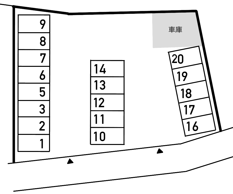 竹原駐車場の駐車配置図