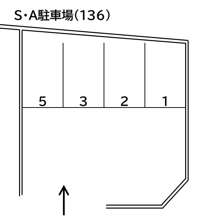 Ｓ・Ａ駐車場(136)の駐車配置図
