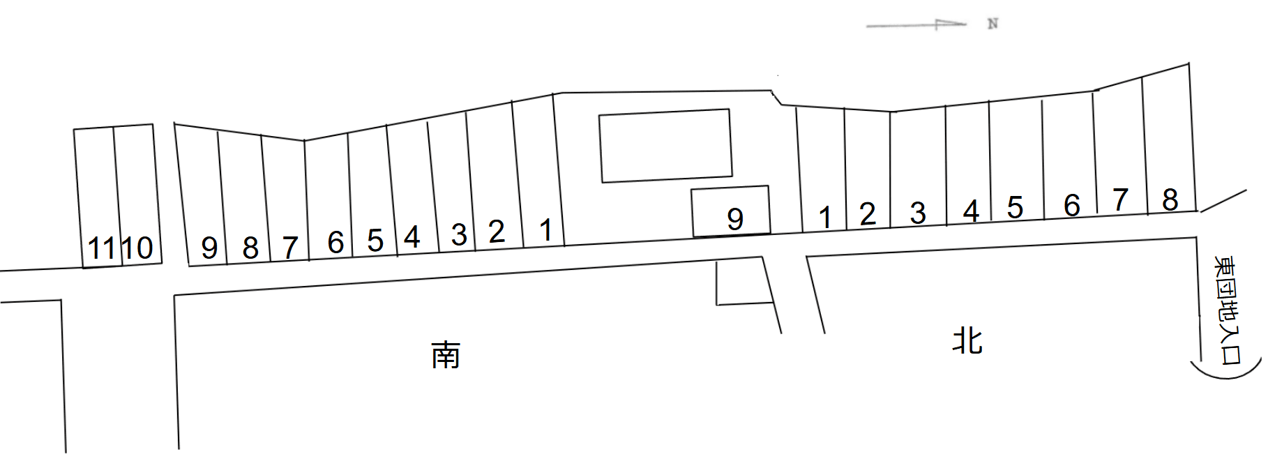 浜見台2丁目駐車場の駐車配置図