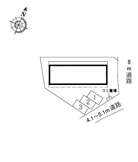 ボヌールＳ(11103)の駐車配置図