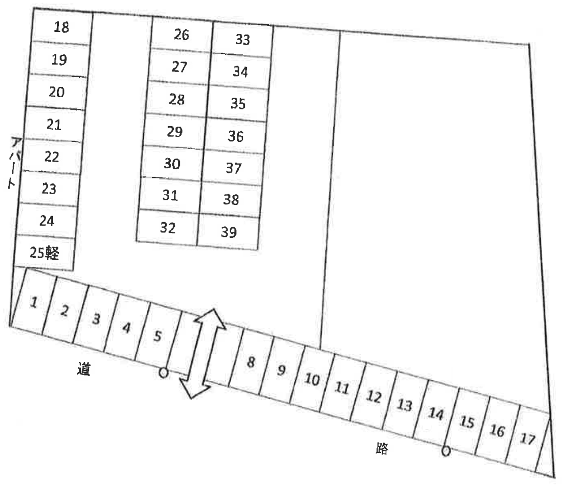 アーバンポート第Ⅵ駐車場の駐車配置図
