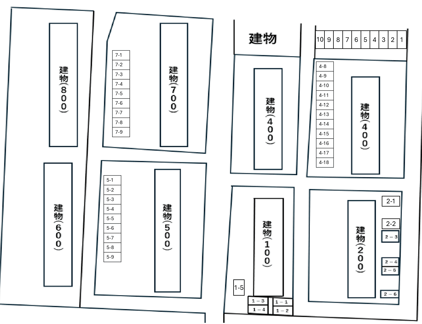 小森野団地駐車場の駐車配置図