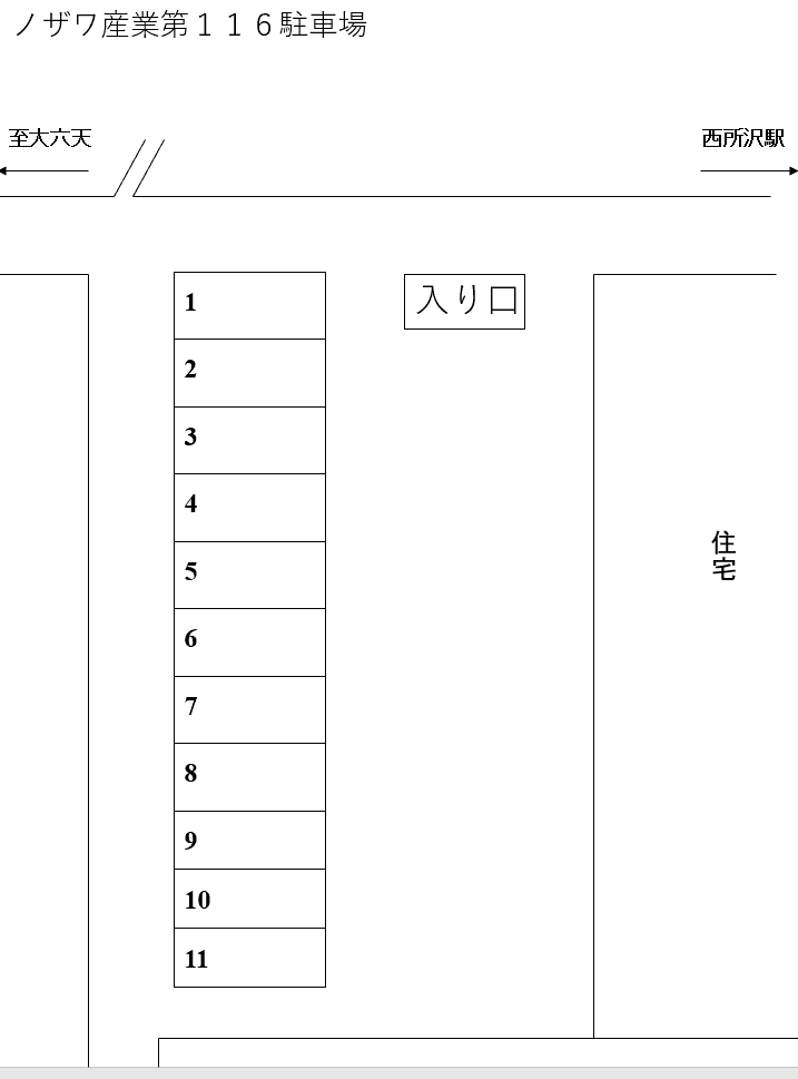 ノザワ第１１６駐車場の駐車配置図