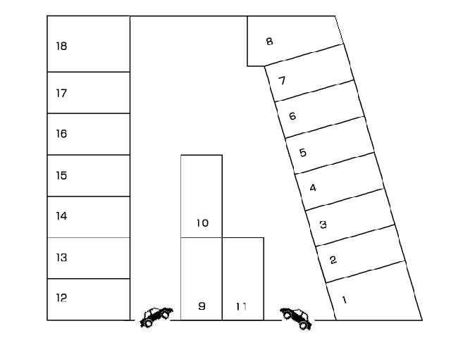 天禄駐車場の駐車配置図