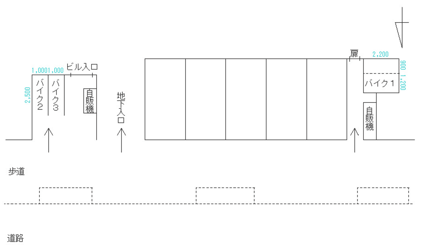 FK近江屋北バイク駐車場の駐車配置図