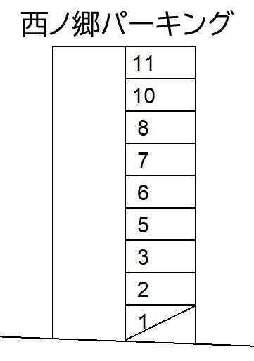 西ノ郷パーキングの駐車配置図