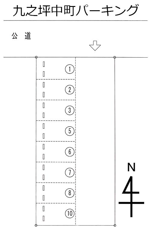 九之坪中町パーキングの駐車配置図
