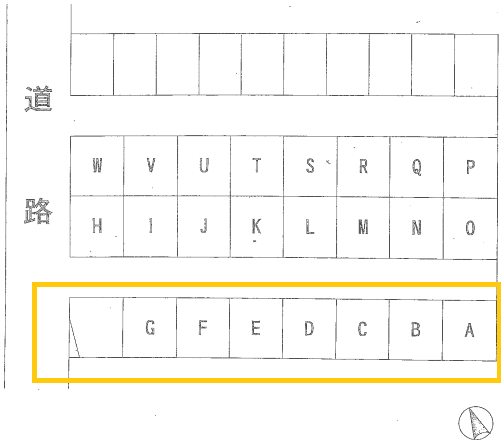 王塚台倉庫-1の駐車配置図