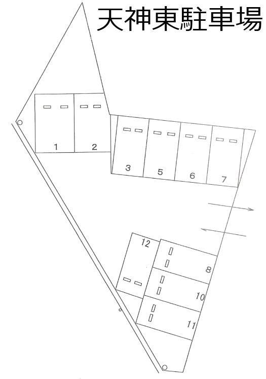 天神東駐車場の駐車配置図