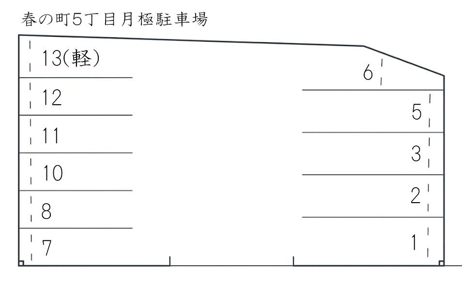 春の町５丁目月極駐車場の駐車配置図