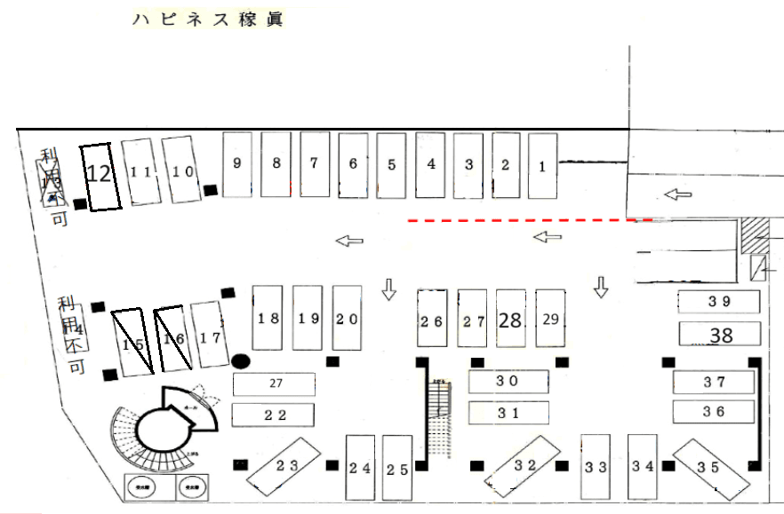 ハピネスかしんの駐車配置図