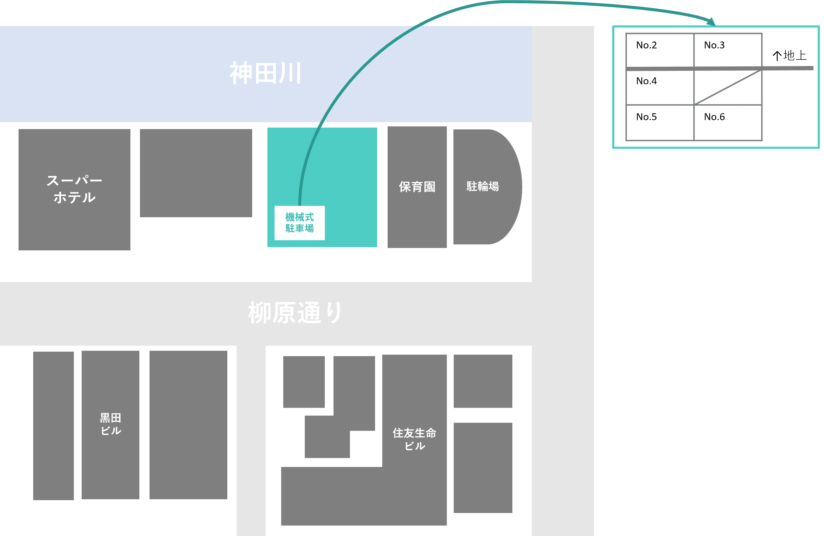 神田岩本町１５駐車場の駐車配置図