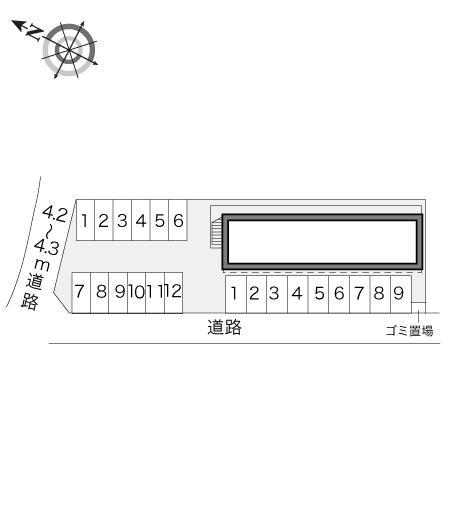 ヴィラ笹山(19473)の駐車配置図