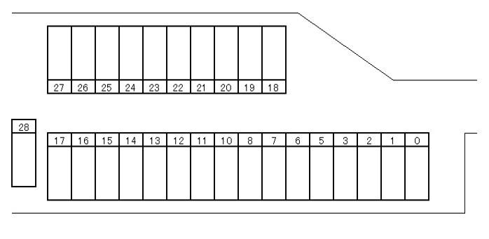 檜山駐車場の駐車配置図