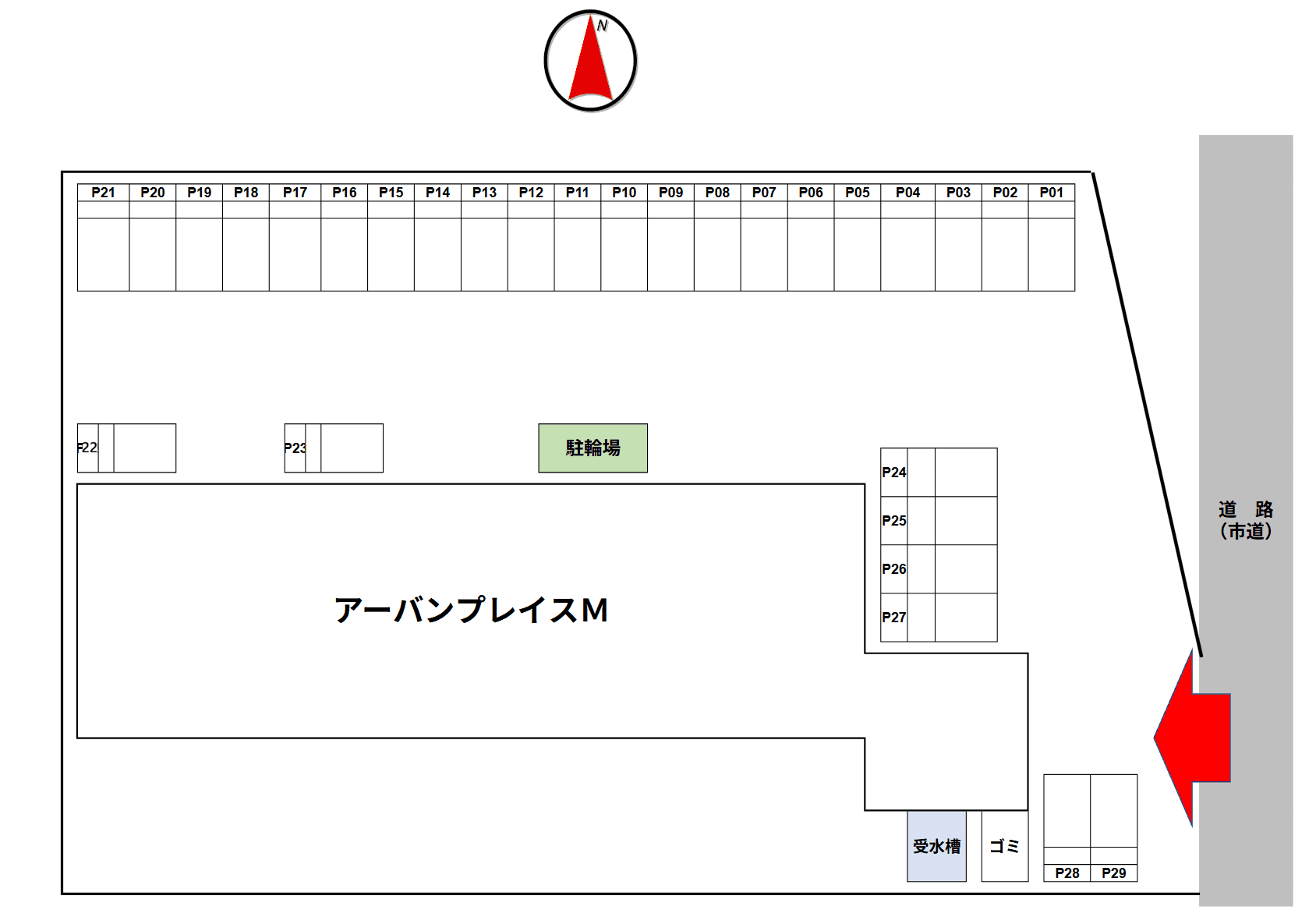 アーバンプレイスMの駐車配置図