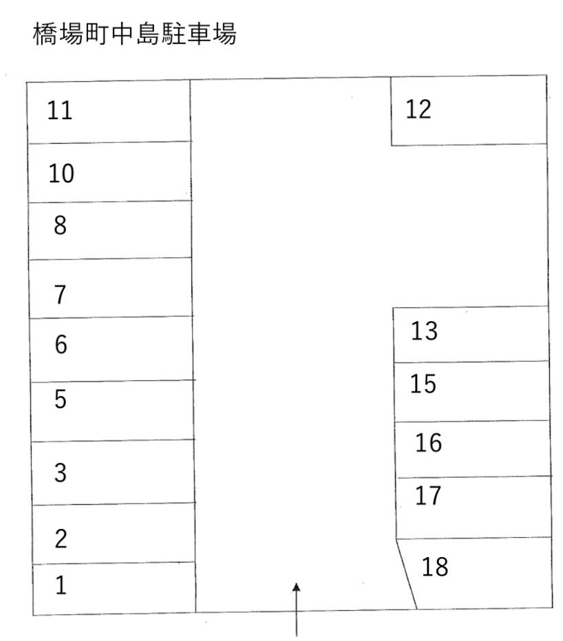 橋場町中島駐車場の駐車配置図
