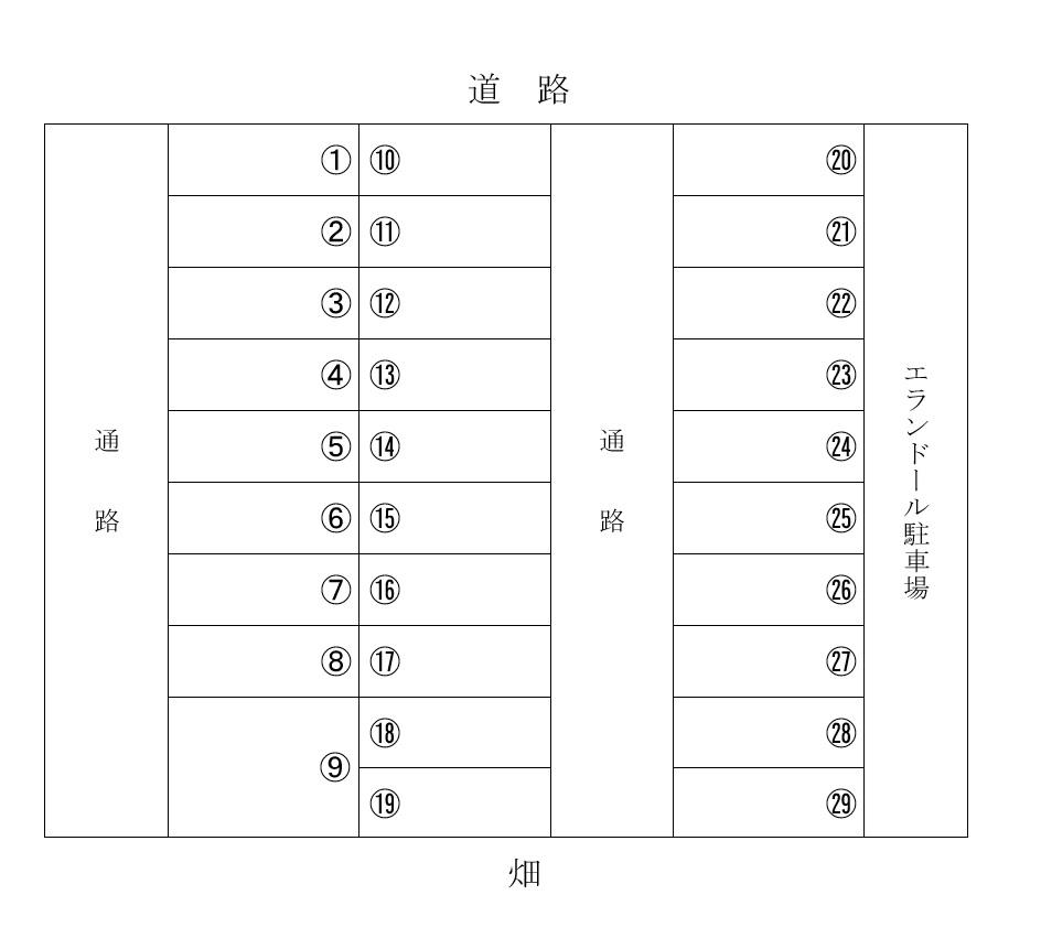 和泉町第一駐車場の駐車配置図