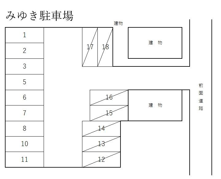 みゆき駐車場の駐車配置図