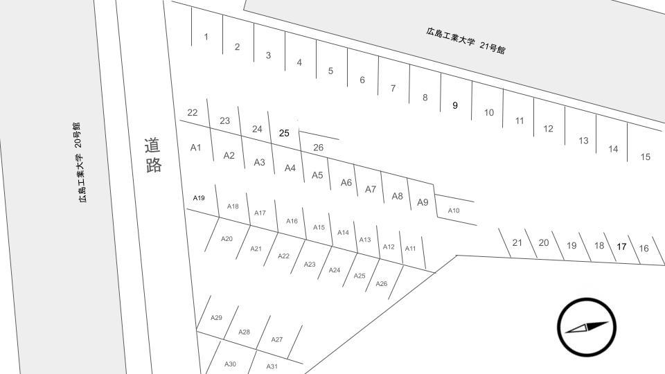 用品駐車場の駐車配置図