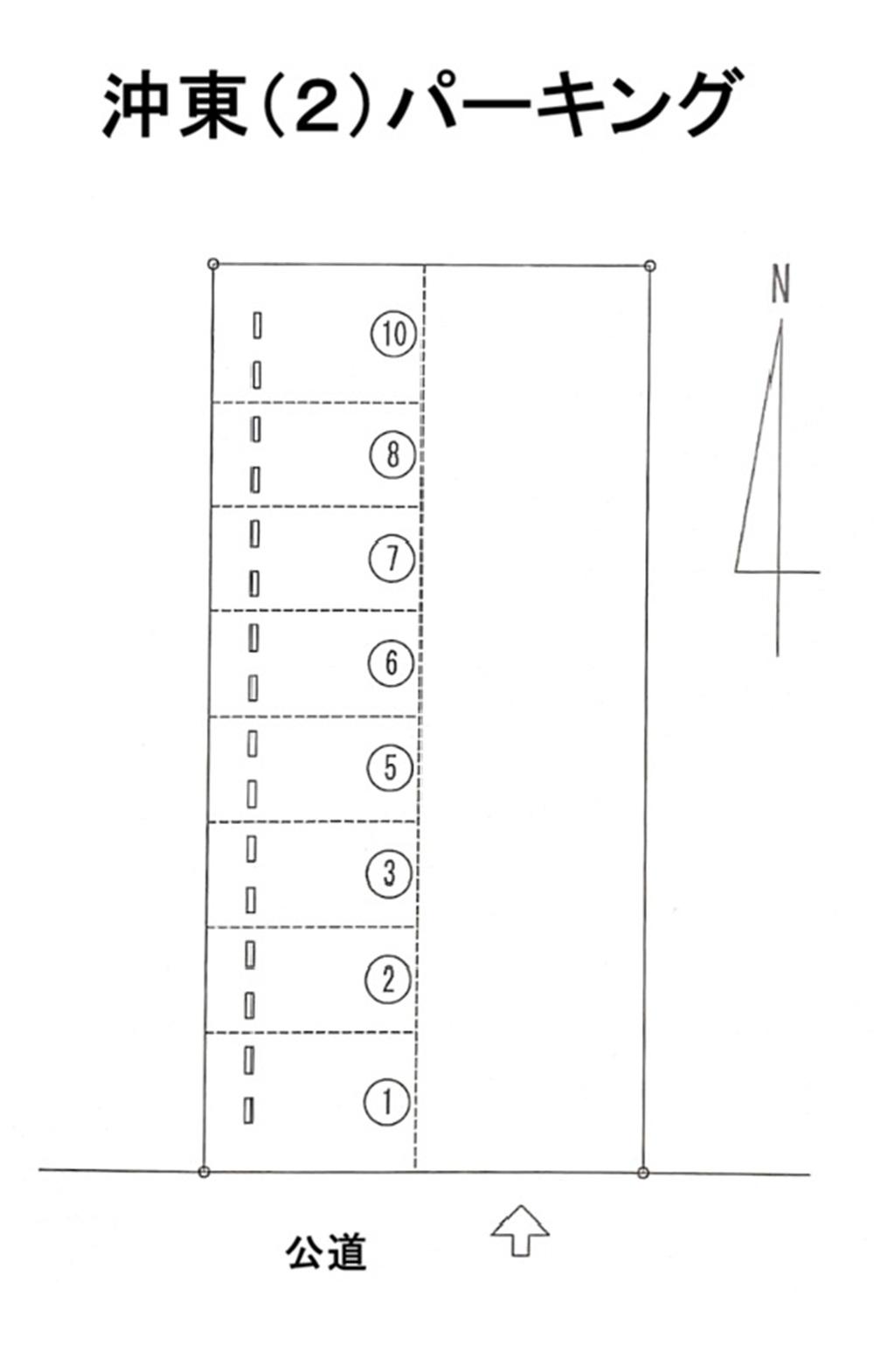 沖東(2)パーキングの駐車配置図