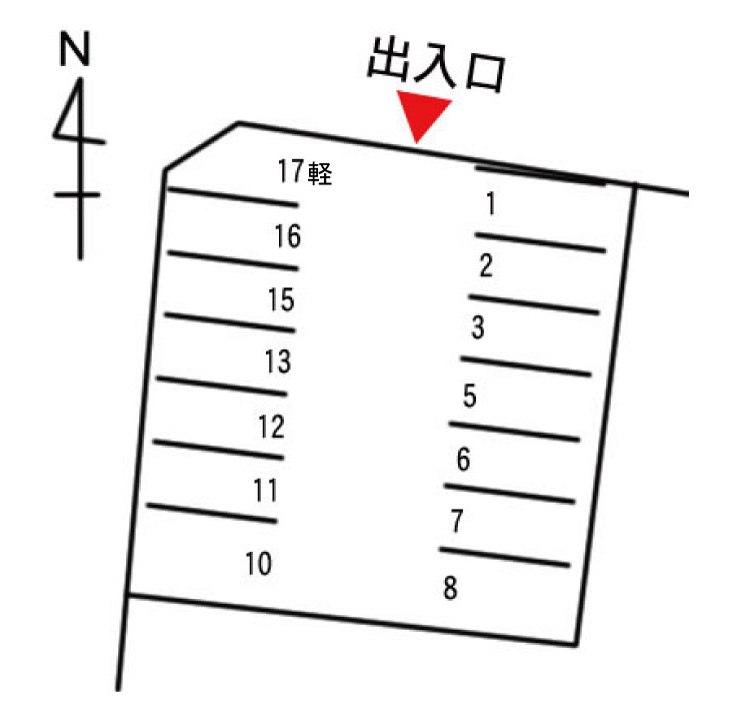 総曲輪4丁目月極駐車場の駐車配置図