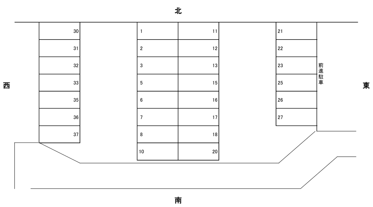 常三パーキングの駐車配置図