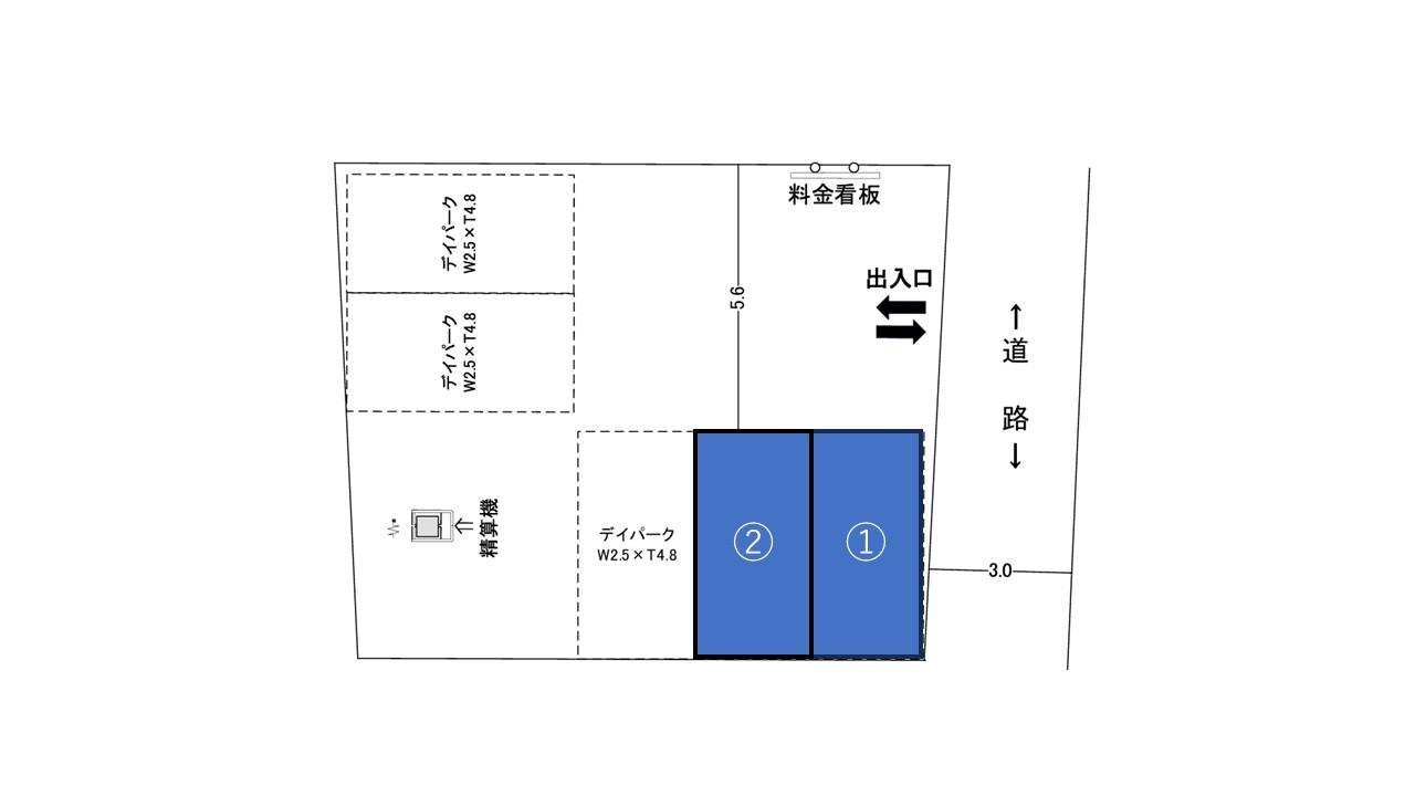 デイパーク久留米上津町第1の駐車配置図