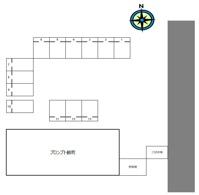 プロンプト飯町の駐車配置図