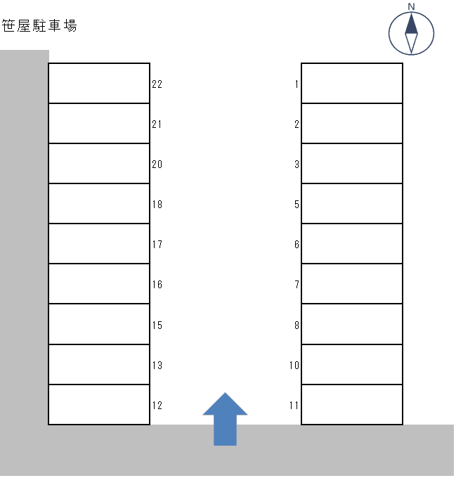 笹屋パーキングの駐車配置図