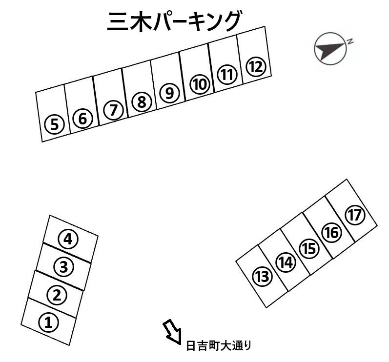 三木パーキングの駐車配置図