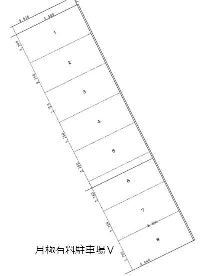 月極有料駐車場Vの駐車配置図