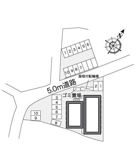 Amenity 鹿尾(26599) 敷地外駐車場の駐車配置図