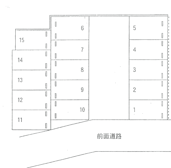 百道パーキングの駐車配置図