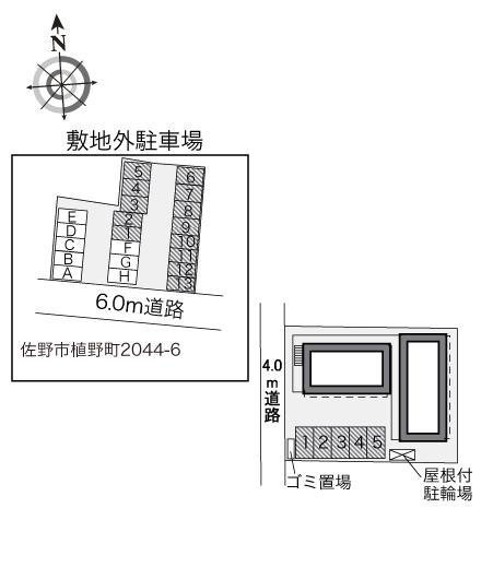 ファンテール(33567) 敷地外駐車場の駐車配置図
