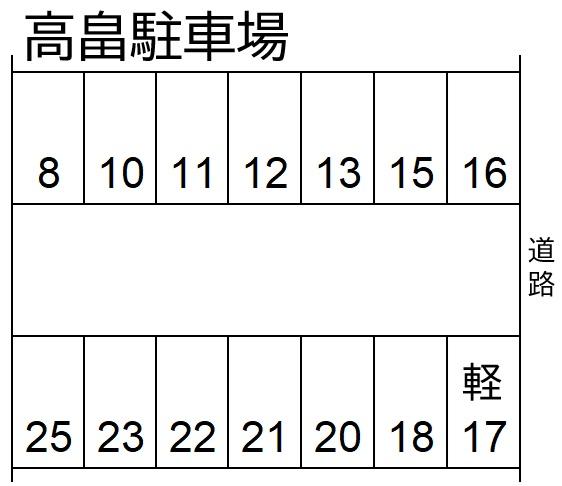 高畠駐車場の駐車配置図