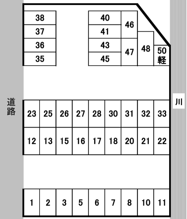 石津南駐車場の駐車配置図