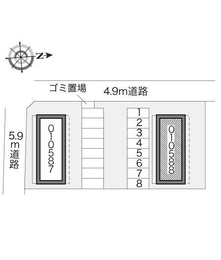 早川B棟(10588)の駐車配置図