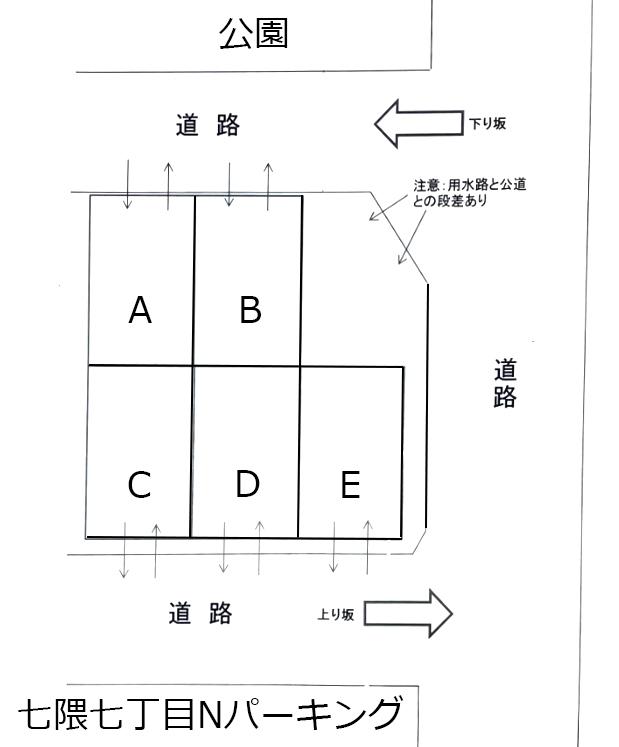 七隈七丁目Nパーキングの駐車配置図