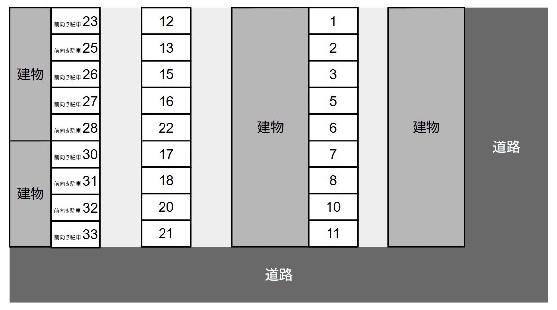 アワクボパーキングの駐車配置図