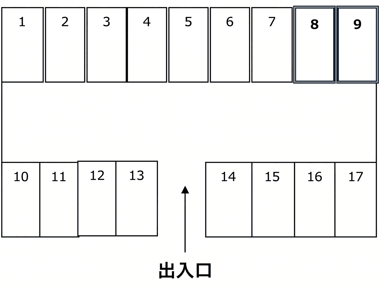 丸隆駐車場の駐車配置図