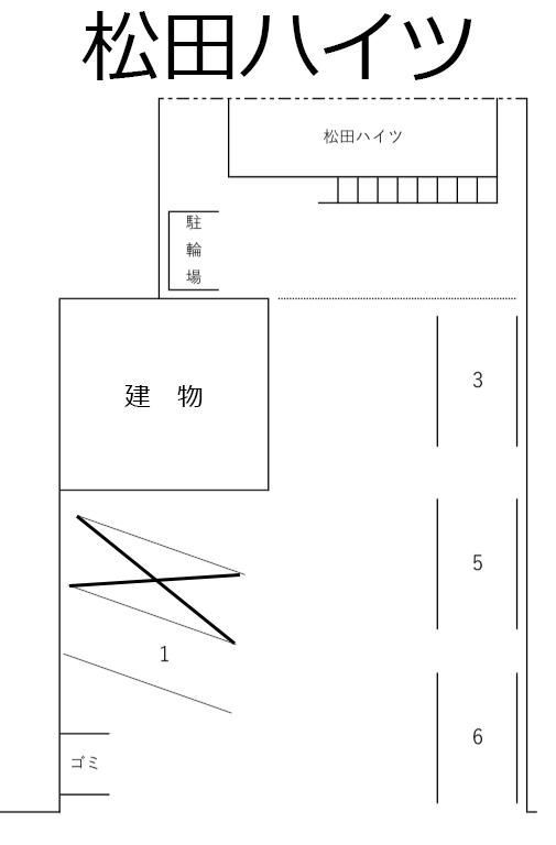 松田ハイツの駐車配置図