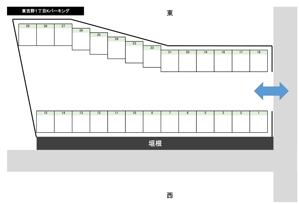 東吉野1丁目Kパーキングの駐車配置図