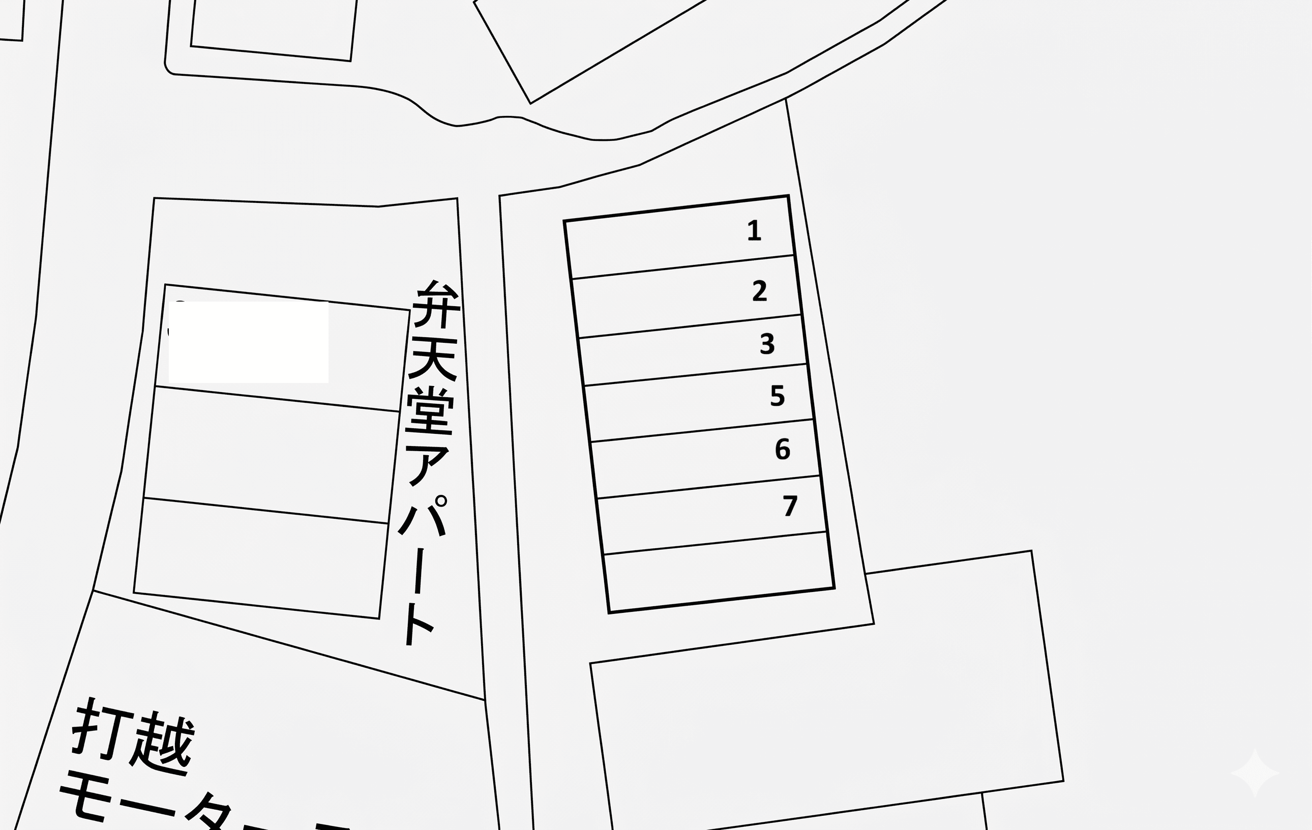 柳駐車場の駐車配置図